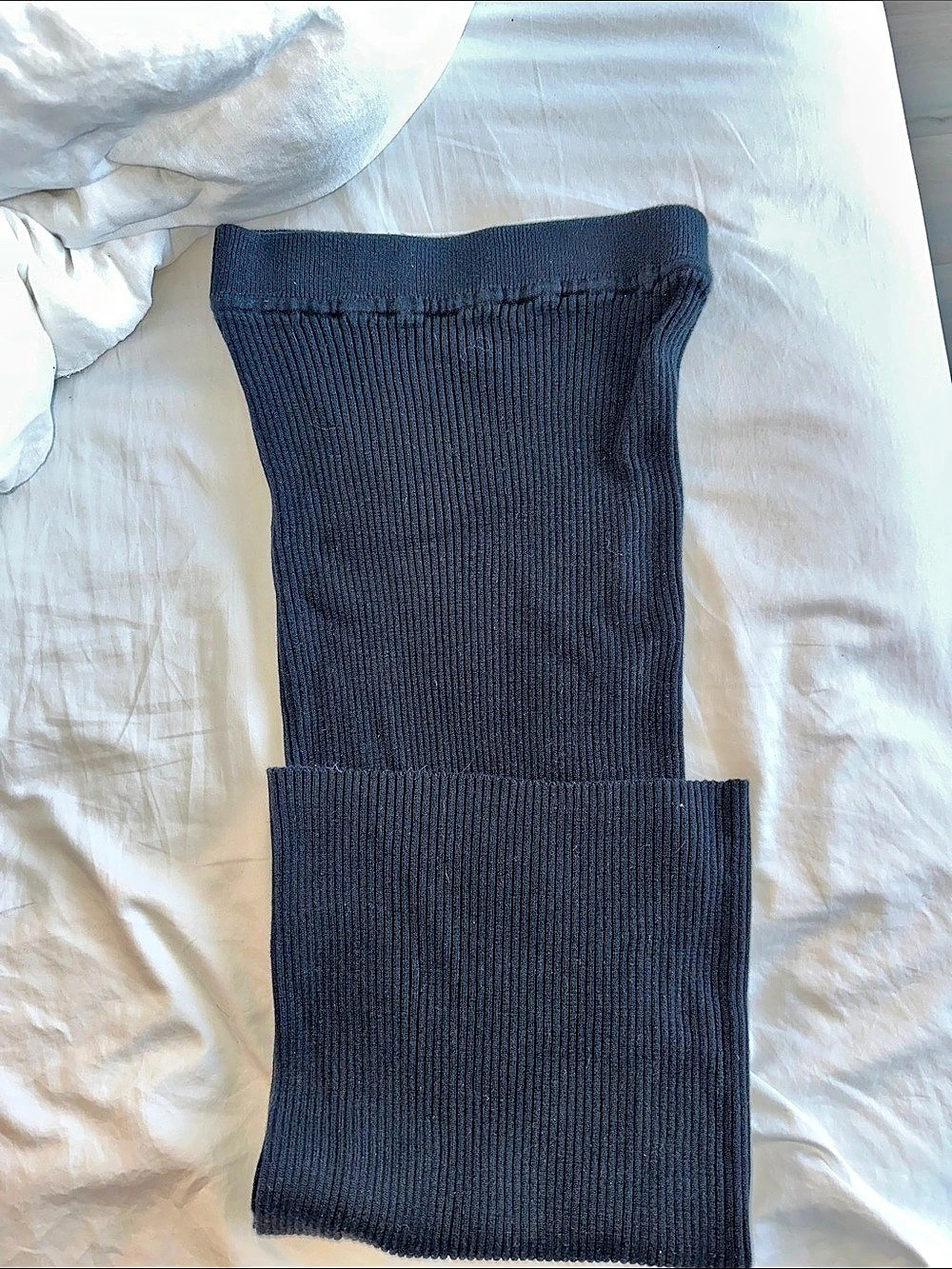 Ribbed Black Maxi Skirt